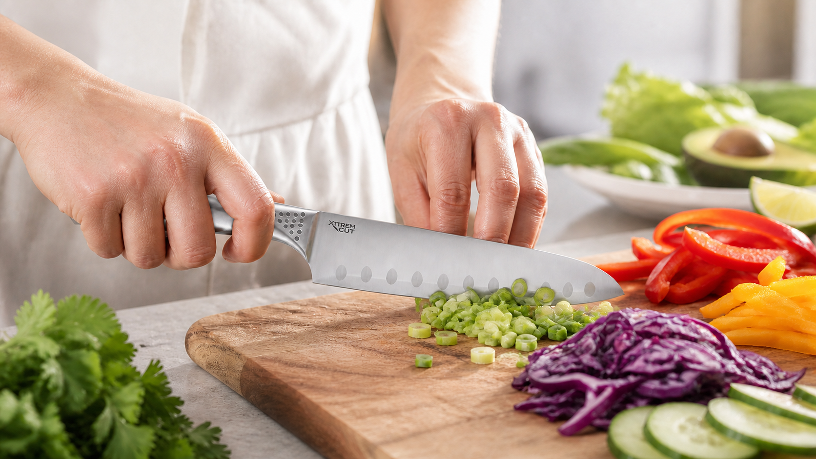 Preparación de verduras con cuchillo Xtrem Cut