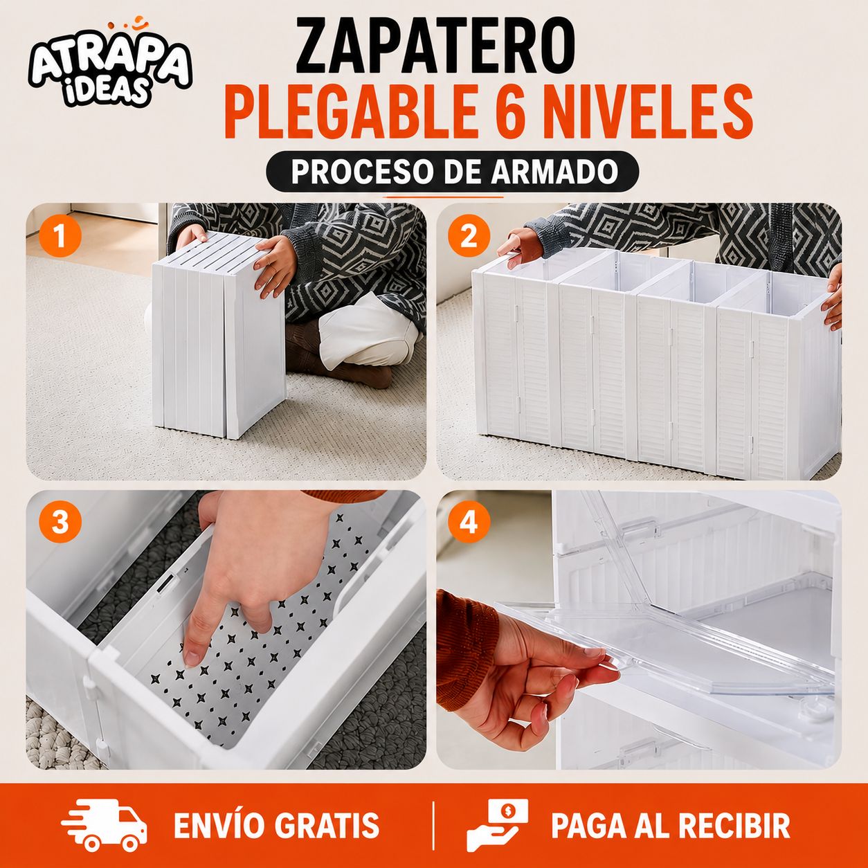 Zapatero Plegable de 6 Niveles - PROMO 50% OFF