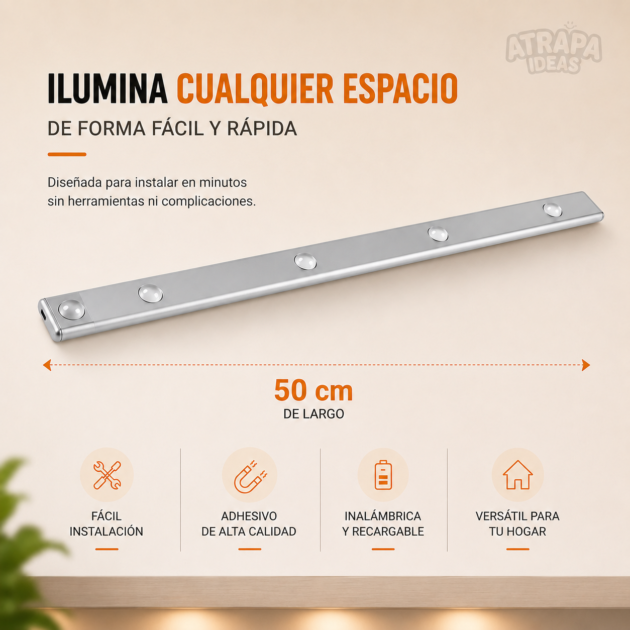 Barra LED con sensor y recargable - ¡Aprovecha la Oferta!