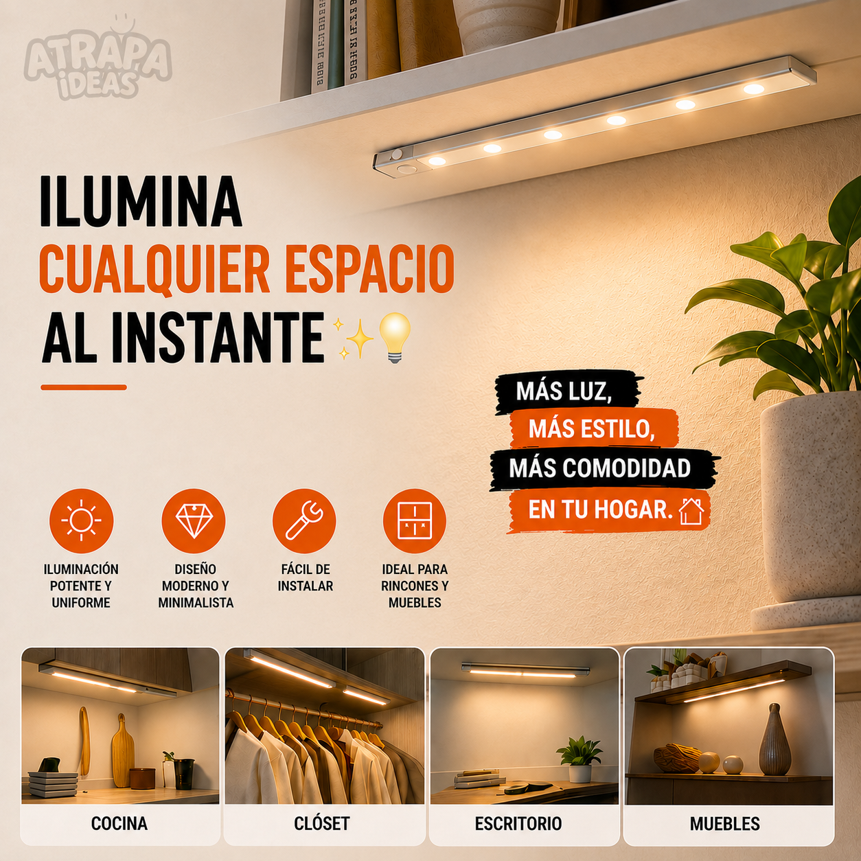 Barra LED con sensor y recargable - ¡Aprovecha la Oferta!