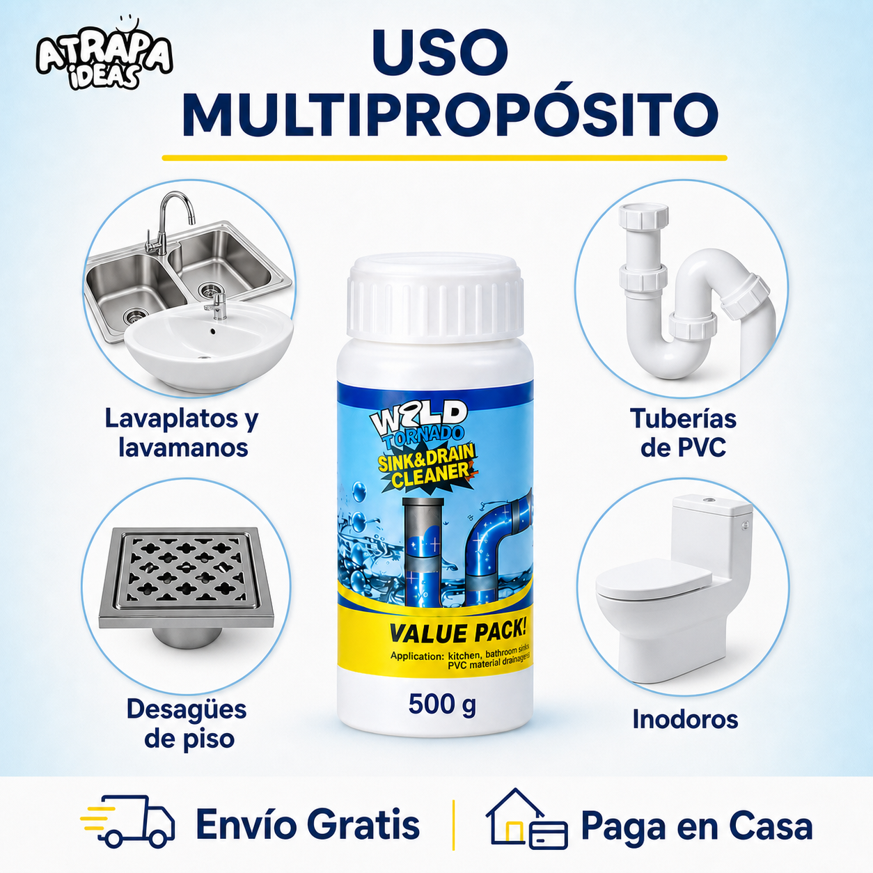Wild Tornado - Polvo Limpiador de Drenaje 500g