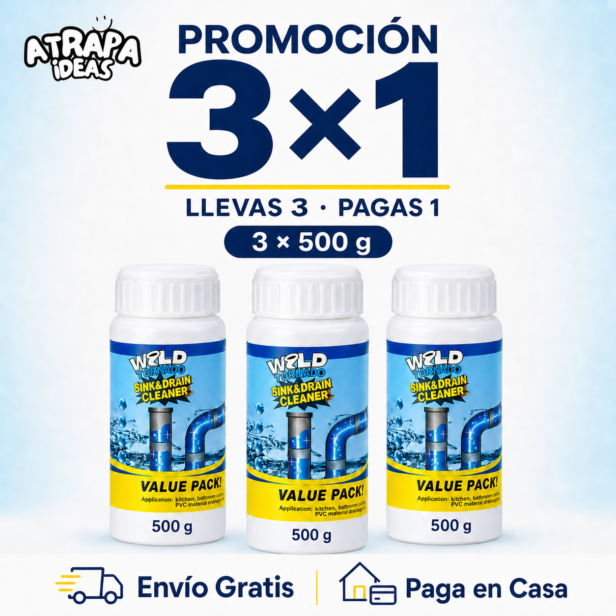 Wild Tornado - Polvo Limpiador de Drenaje 500g