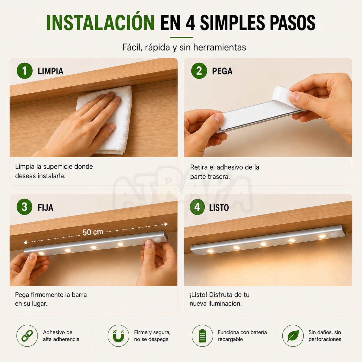 Barra LED con sensor y recargable - ¡Aprovecha la Oferta!