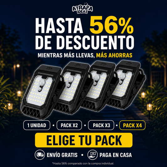 Lámpara solar con clip y sensor de movimiento